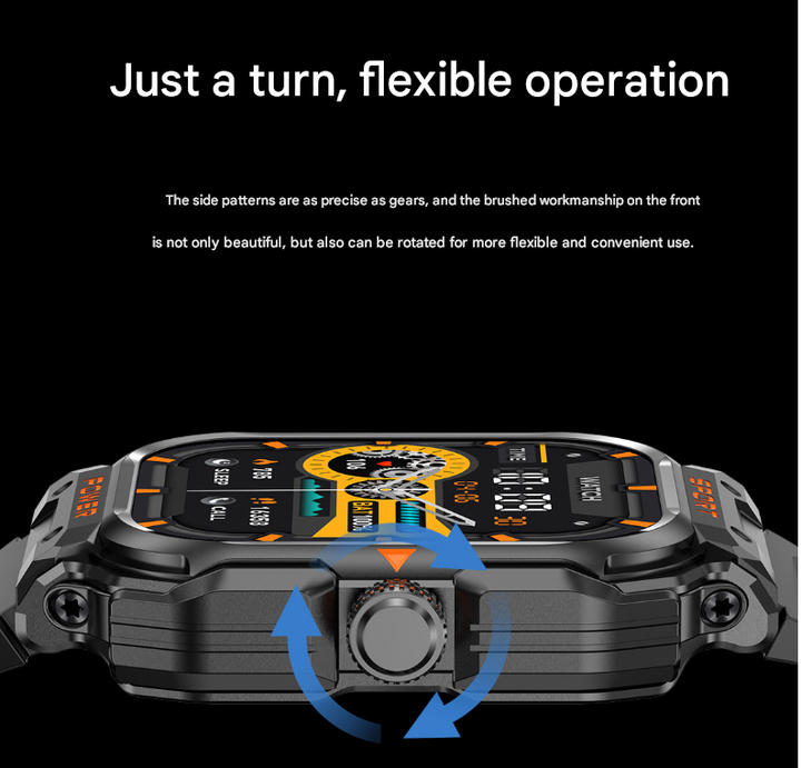 Black 2-in-1 Smartwatch with Earbuds and 2.01-Inch HD Screen for Sports