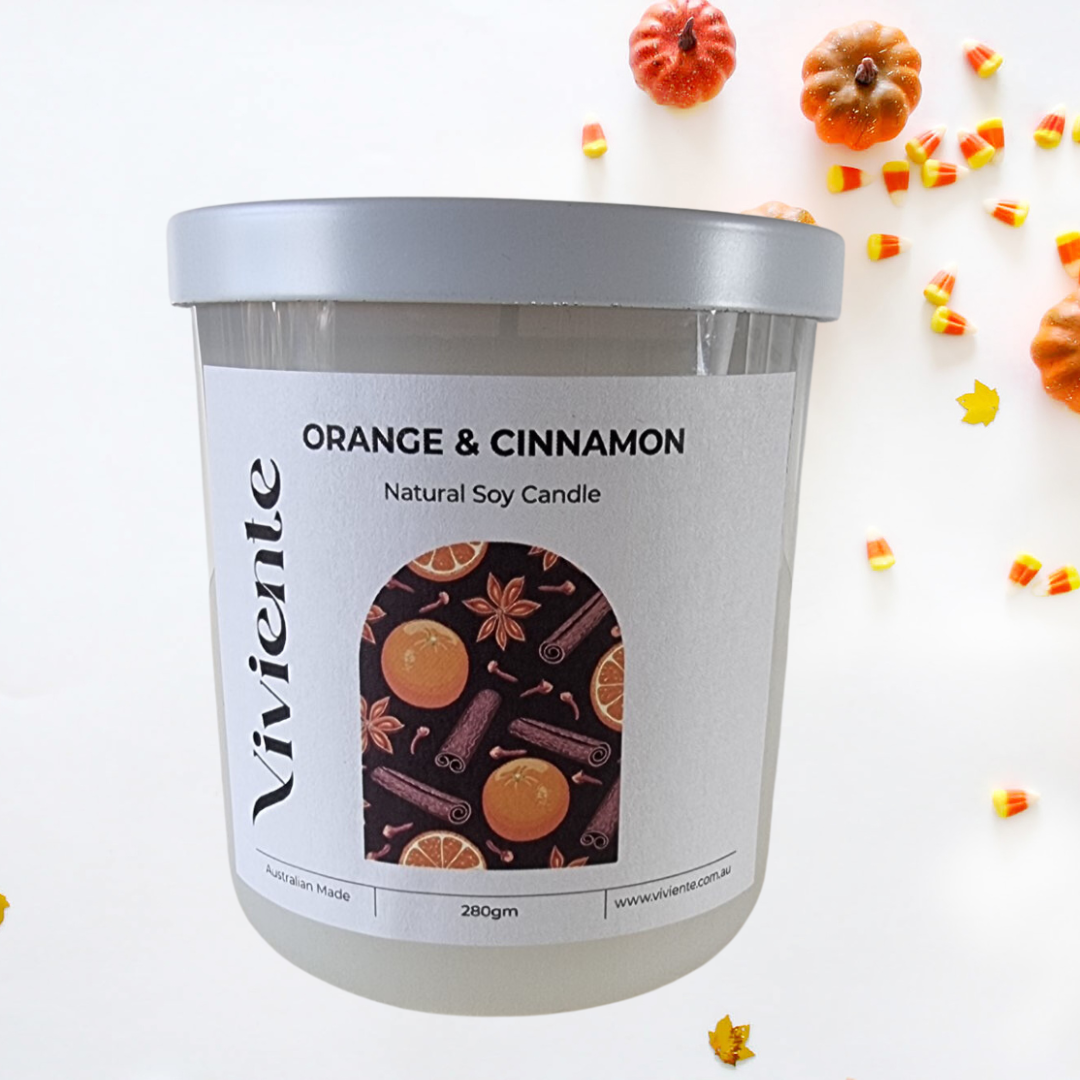 Viviente Natural Soy Candle Orange and Cinnamon | Confetti Living