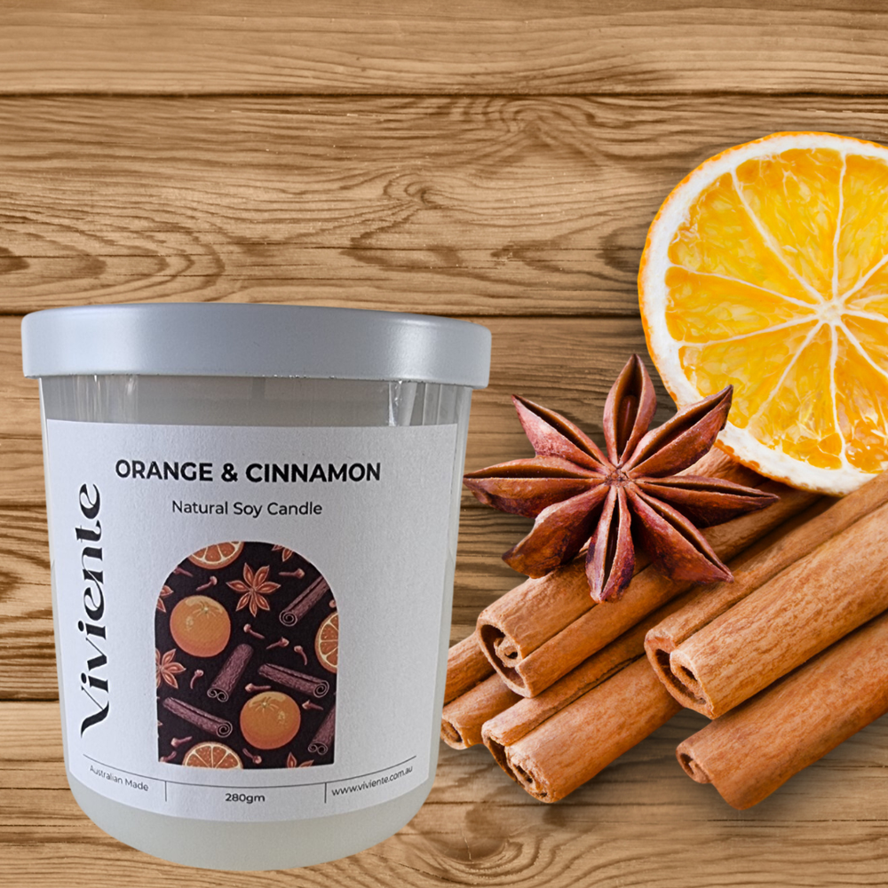 Viviente Natural Soy Candle Orange and Cinnamon | Confetti Living