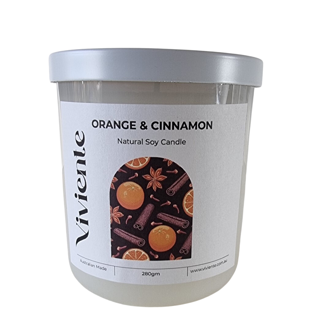 Viviente Natural Soy Candle Orange and Cinnamon | Confetti Living