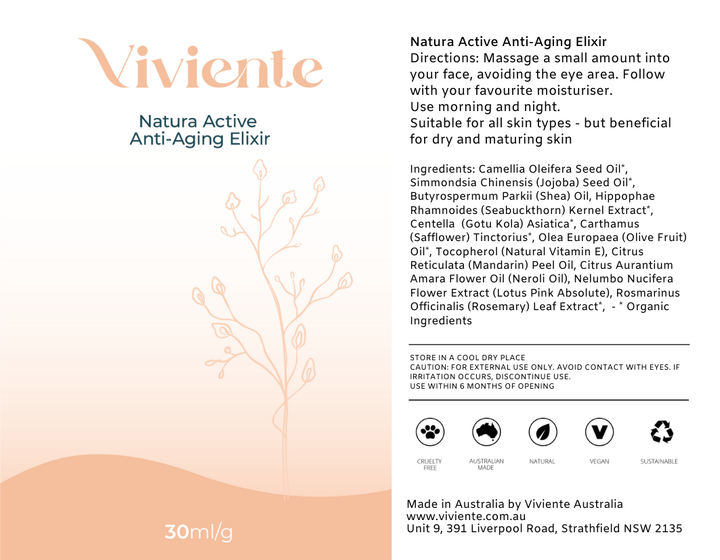 Viviente Natura Active Anti-Aging Elixir 30ml | Confetti Living