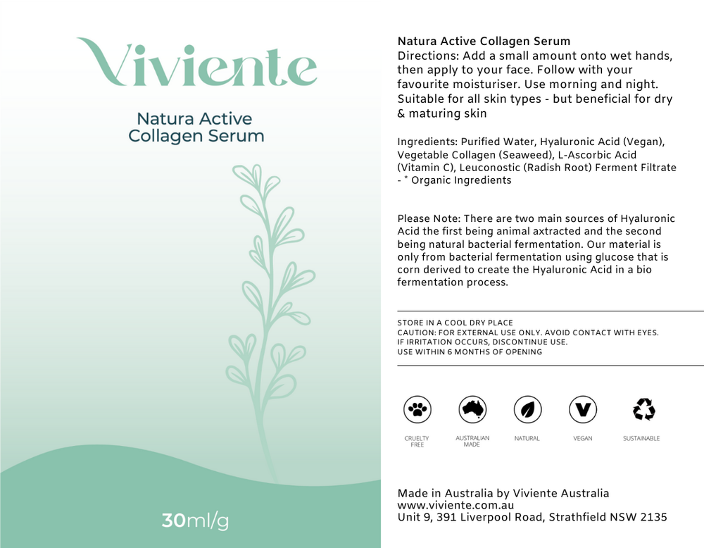 Viviente Natura Active Collagen Serum 30ml | Confetti Living