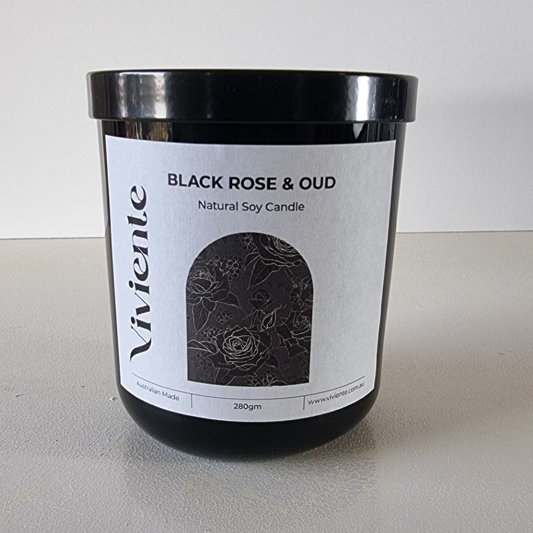 Viviente Natural Soy Candle Black Rose and Oud | Confetti Living
