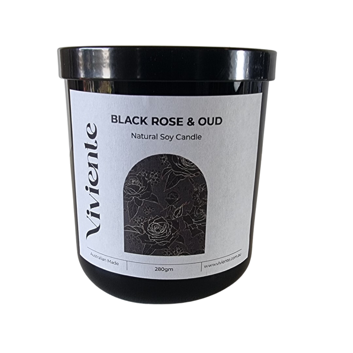 Viviente Natural Soy Candle Black Rose and Oud | Confetti Living