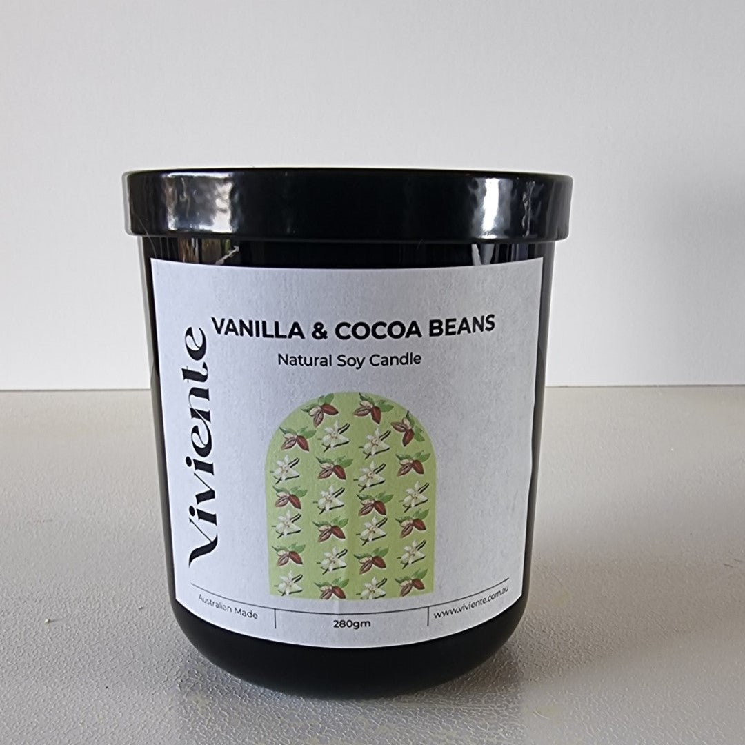 Viviente Natural Soy Candle Vanilla and Cocoa Bean | Confetti Living