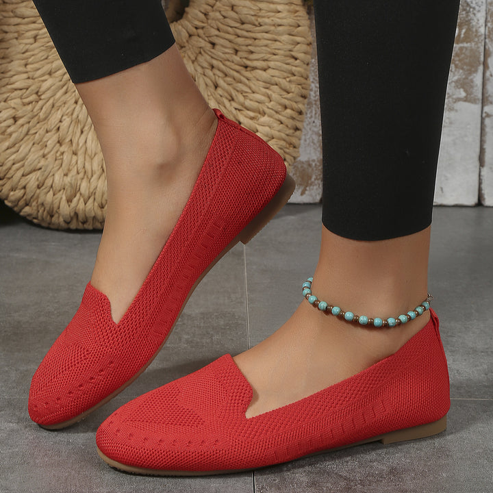 Women's Fashion Trend Woven Flat Shoes in Red | Confetti Living