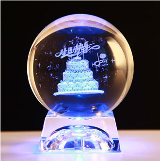 Music Box and Luminous LED Crystal Ball with 3D Perspective