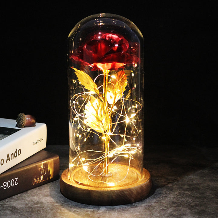 Rose Lamp with Glass Dome