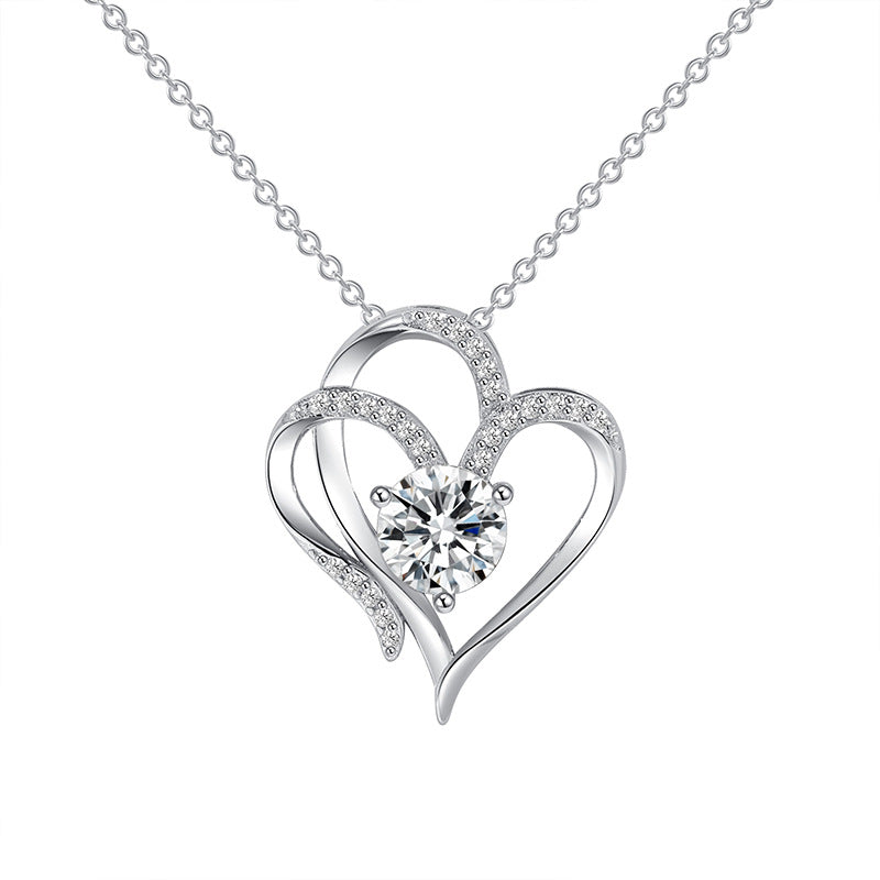 Zircon Double Love Necklace With Rhinestones | Confetti Living