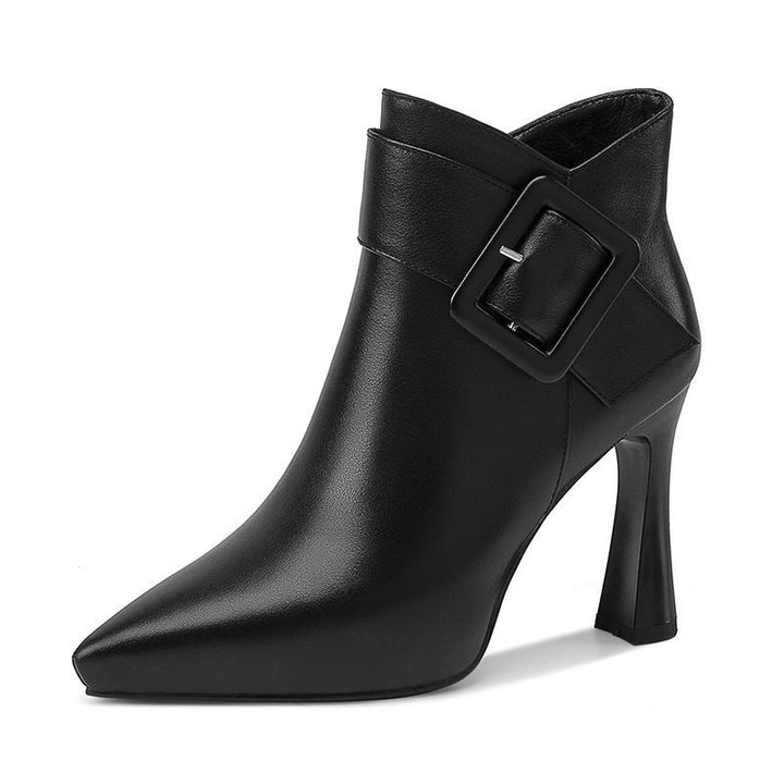 Women's High Heel Skinny Boots with Belt Buckle | Confetti Living