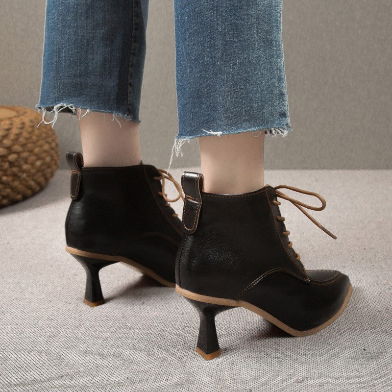 Women's French Retro Stiletto Heel Pointed Ankle Boots | Confetti Living