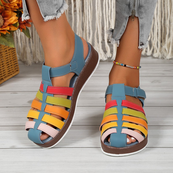 Women's Colour Buckle Strap Wedge Sandals | Confetti Living