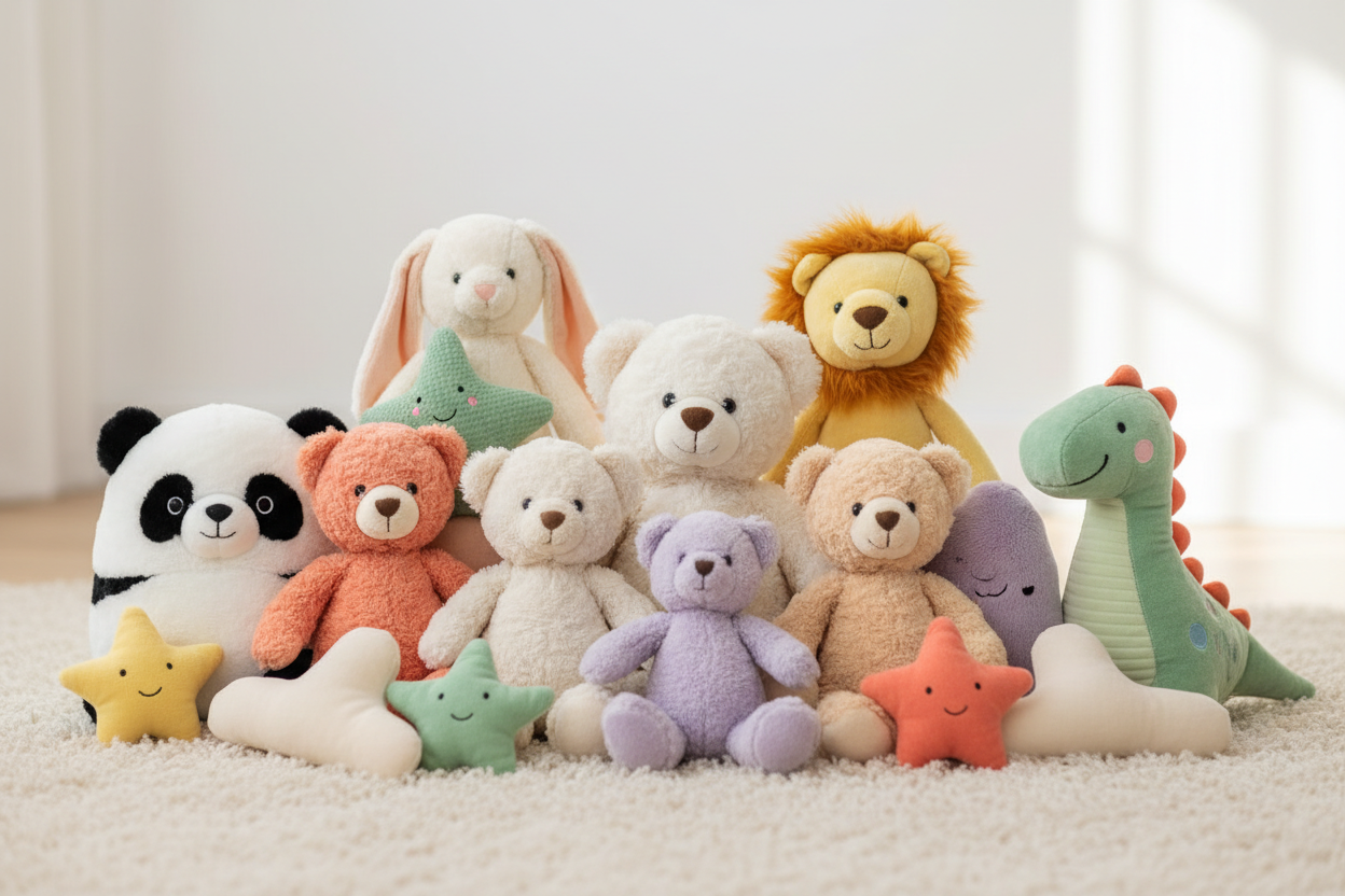 banner showing a variety of plush toys without words