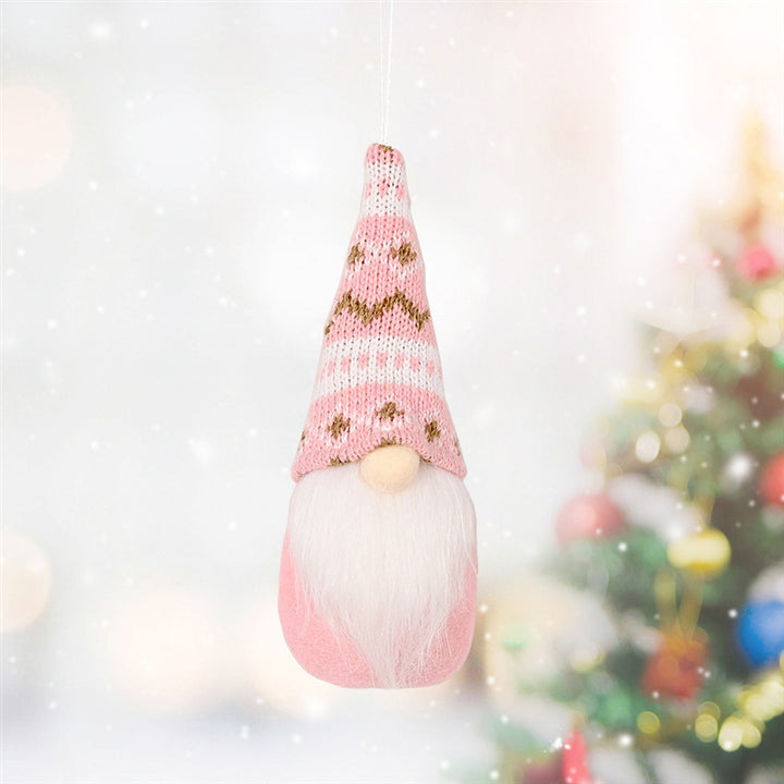 Christmas Decorations Knitted Small Elf Tree Ornaments showing a Pink Style | Confetti Living