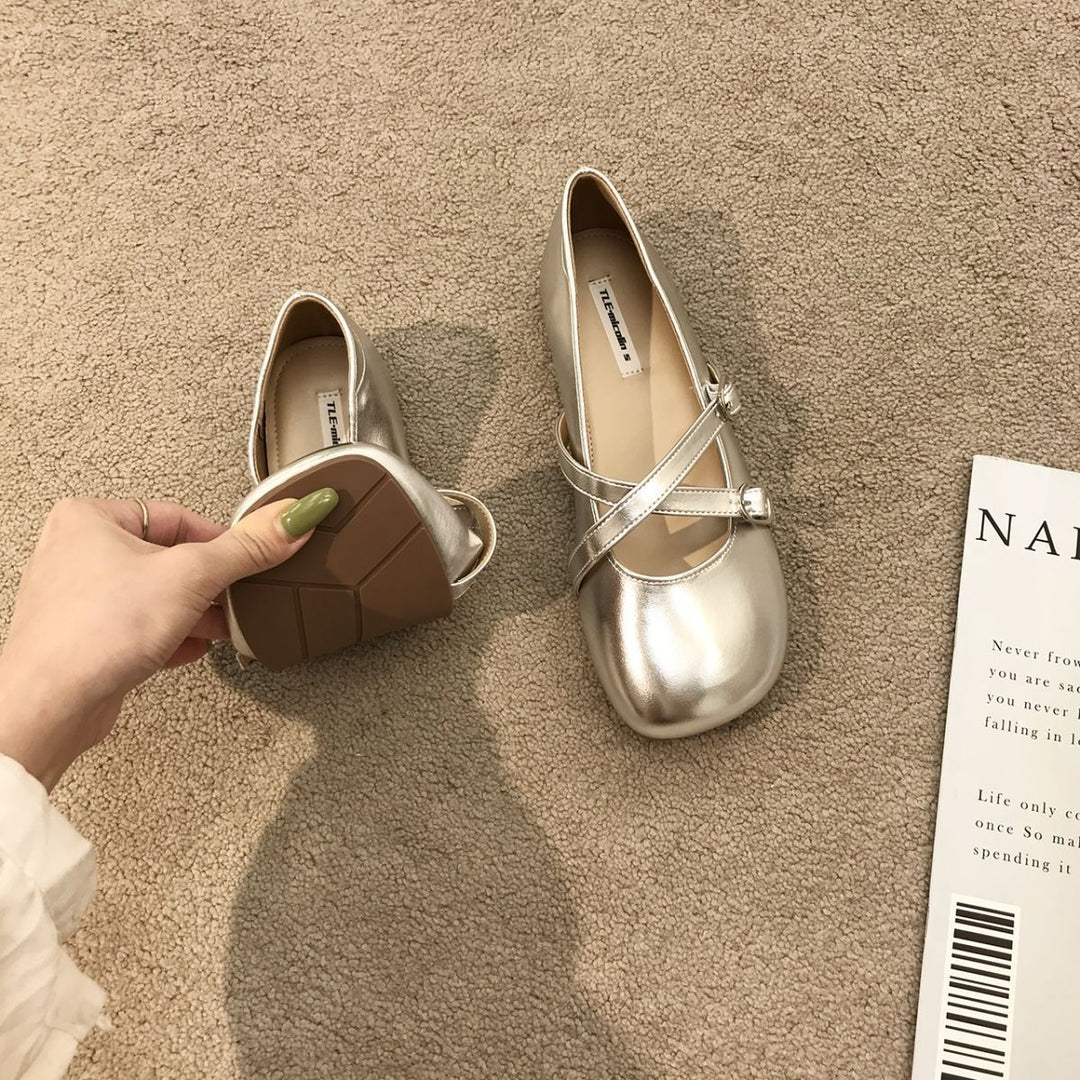 Women's Mary Jane Casual Shoes in Silver | Confetti Living