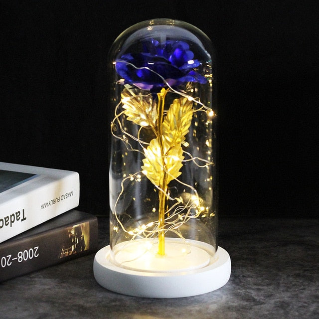 Rose Lamp with Glass Dome