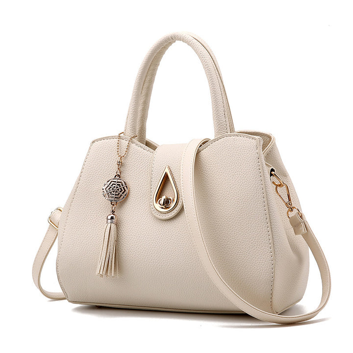 Women's Fashion Handbag with Tassel in White | Confetti Living