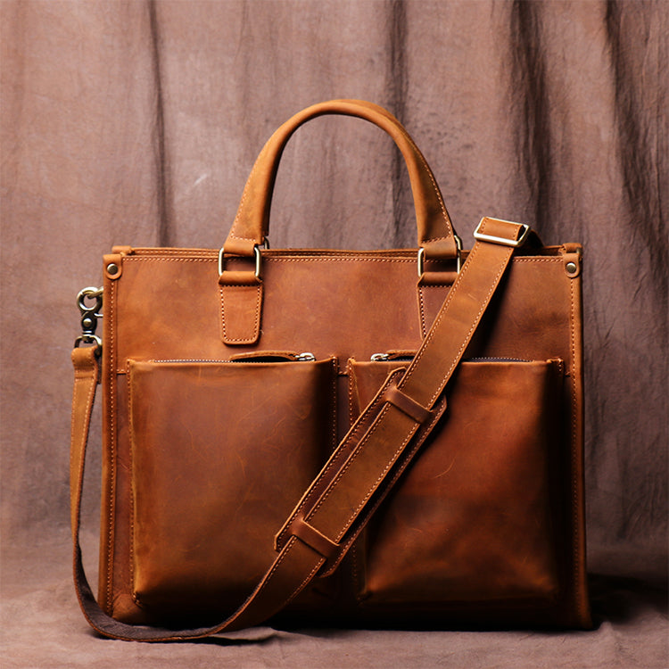 Vintage Cowhide Men's Handbag Business Briefcase | Confetti Living