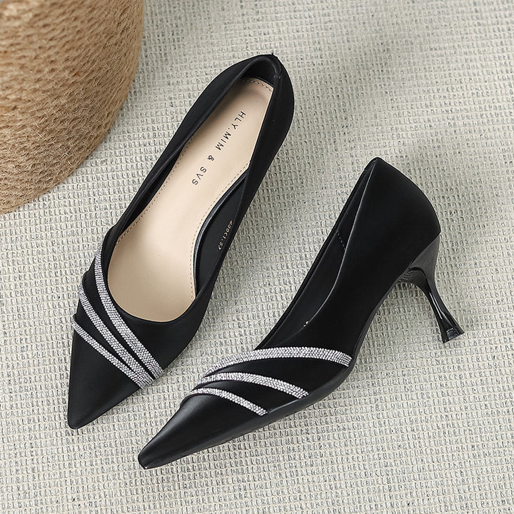 Women's Pointed Stiletto Heel Fashion Shoes in Black | Confetti Living