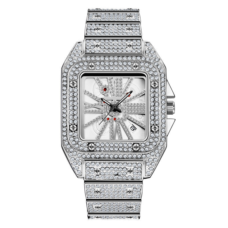 Men's Full Diamond Large Dial Quartz Watch | Confetti Living