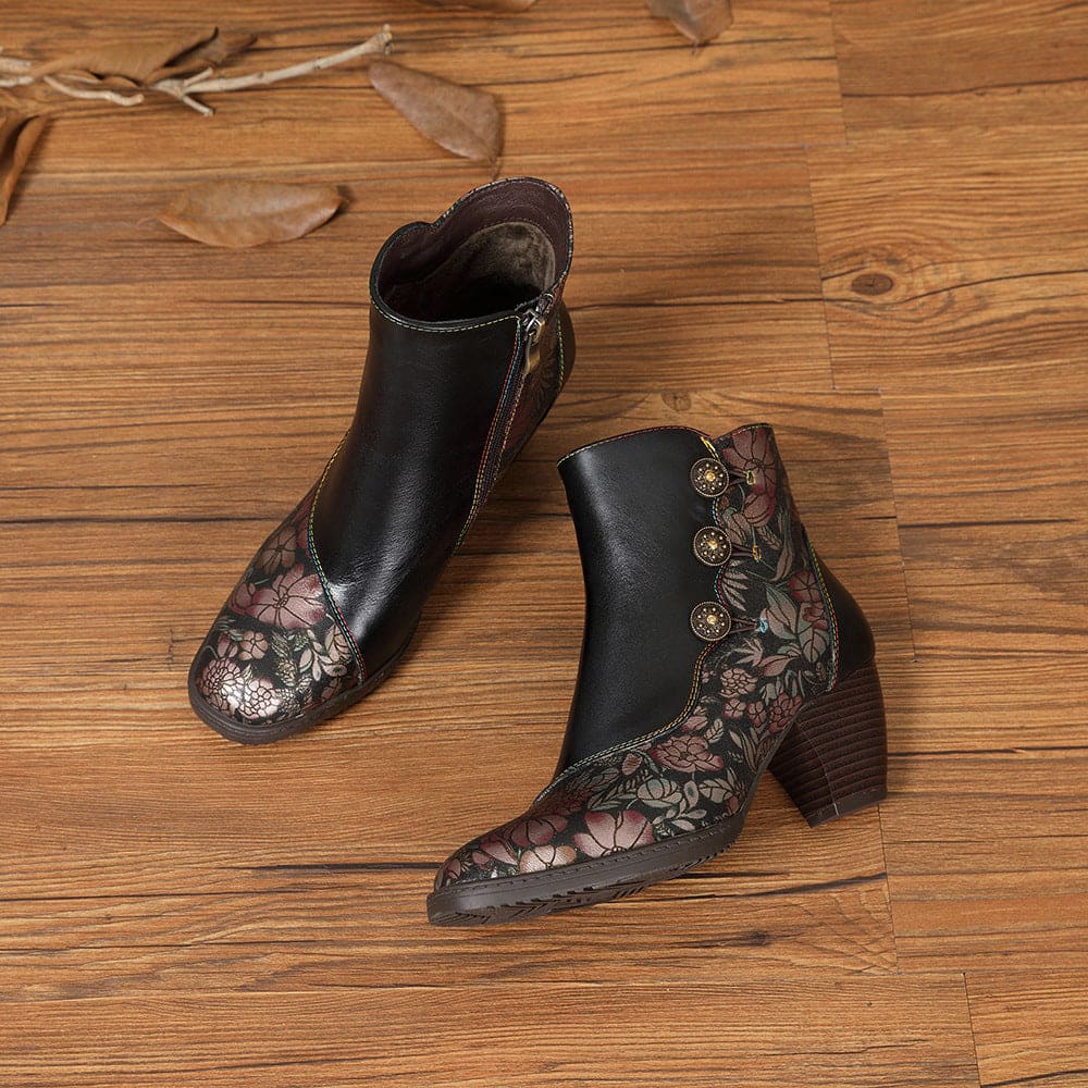 Women's Retro Flower Fashion Boots | Confetti Living