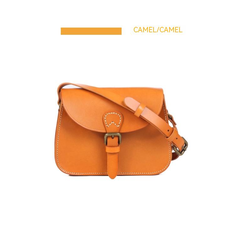 Women's Full Grain Leather Shoulder Bag in Camel | Confetti Living