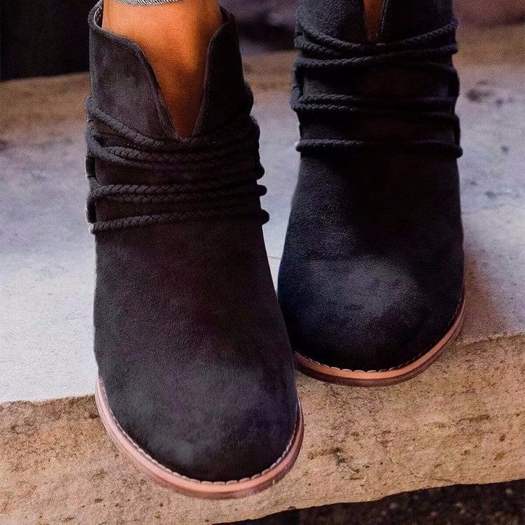 Women's Mid Heel Suede Ankle Boots | Confetti Living