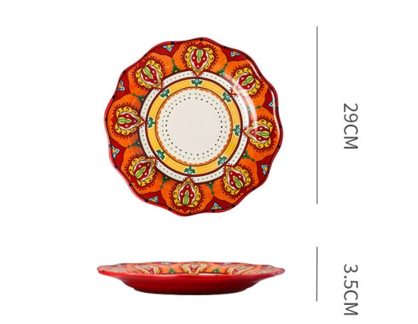 Bohemiam Glazed Ceramic Serving Plates