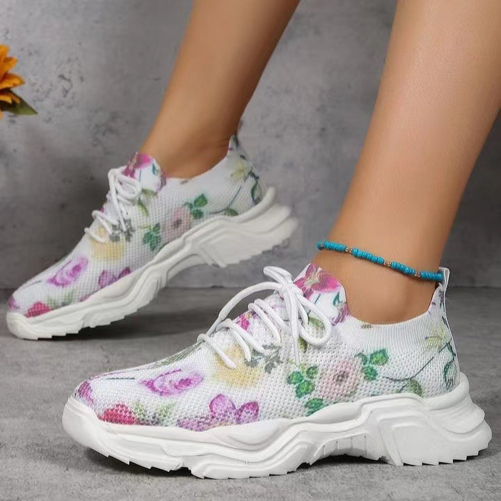 Women's Printed Flowers Casual Running Shoes | Confetti Living