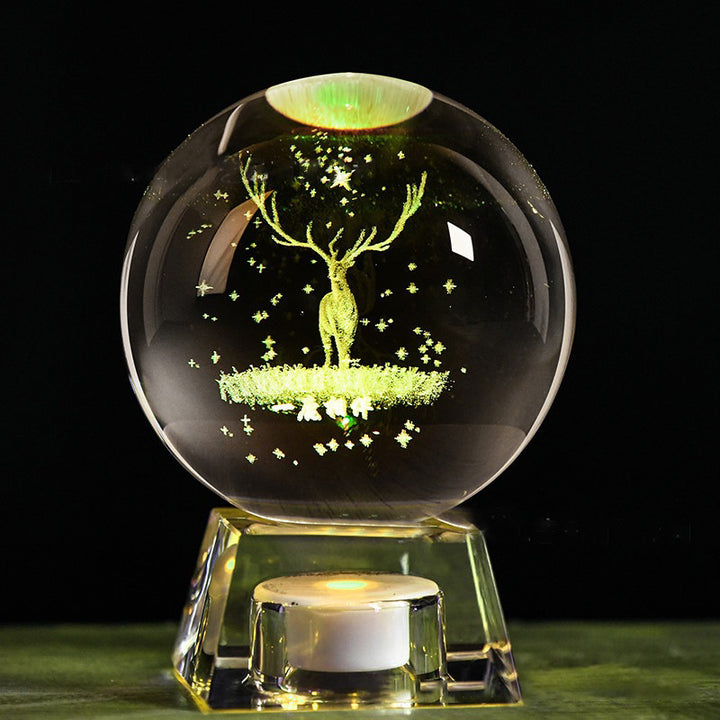 Music Box and Luminous LED Crystal Ball with 3D Perspective