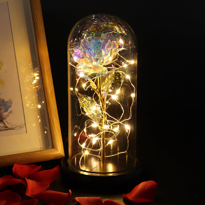 Rose Lamp with Glass Dome