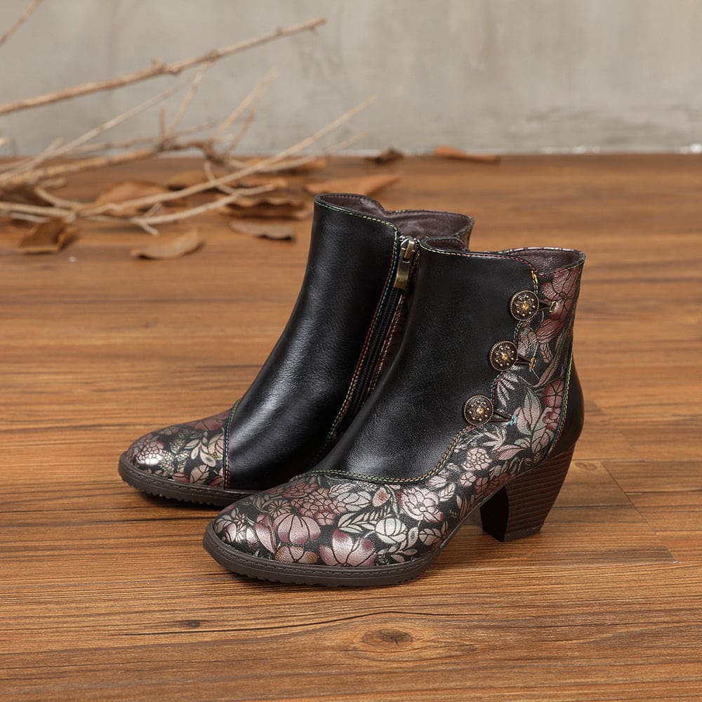 Women's Retro Flower Fashion Boots | Confetti Living