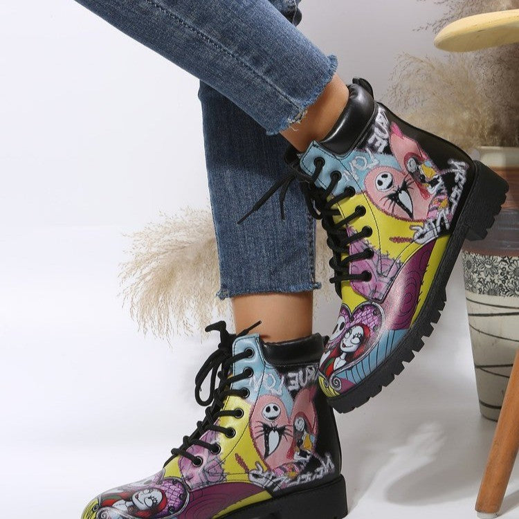 Women's Retro Martin Love Design Platform Boots