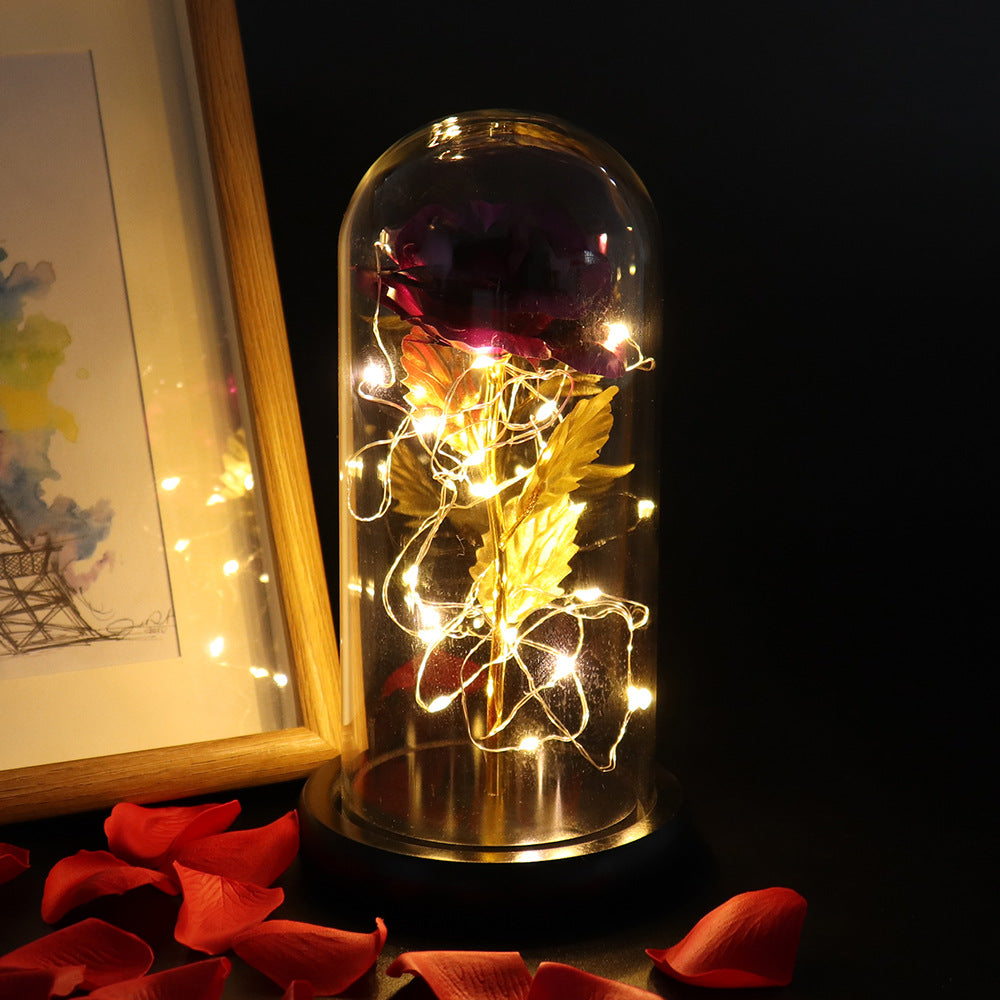 Rose Lamp with Glass Dome