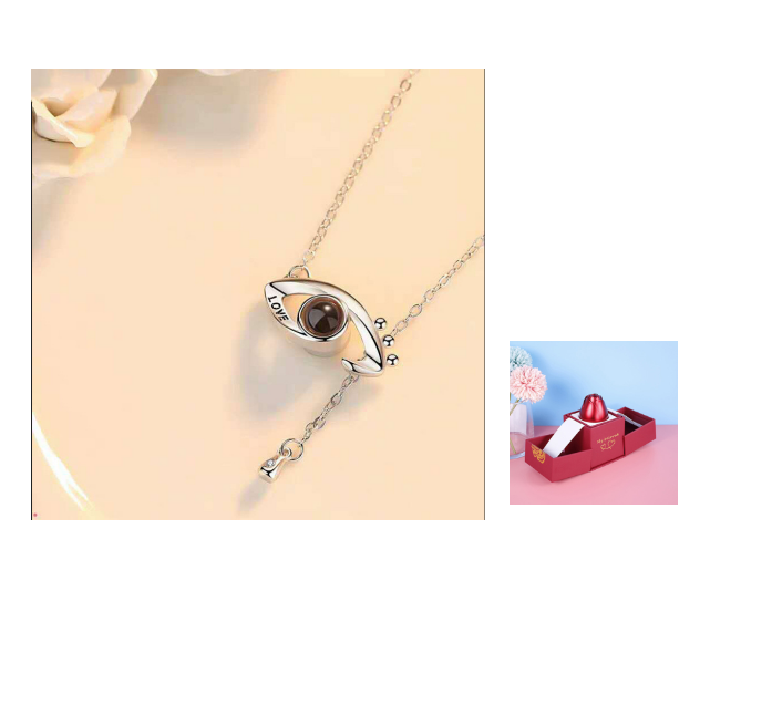 Metal Rose Jewellery Gift Box with Necklace