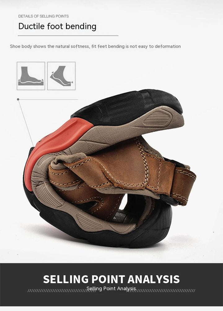 Men's Authentic Leather Baotou Beach Sandals
