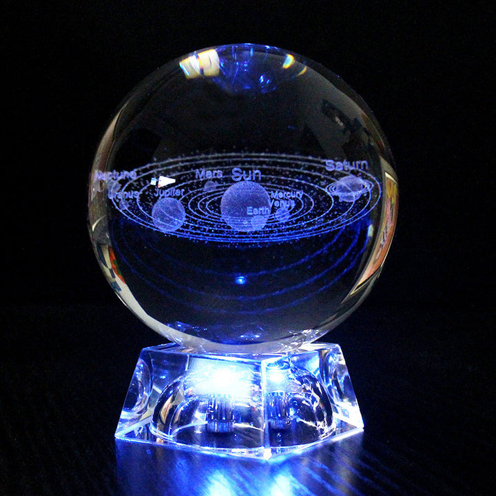 Music Box and Luminous LED Crystal Ball with 3D Perspective