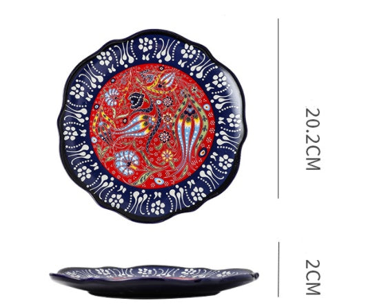 Bohemiam Glazed Ceramic Serving Plates