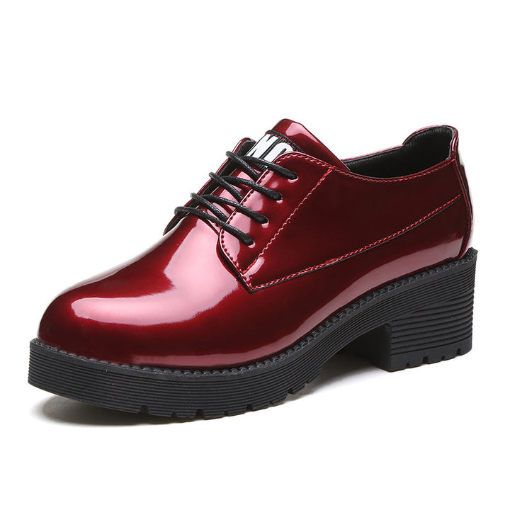 Women's Leather Oxford Brogue Shoes in Red | Confetti Living