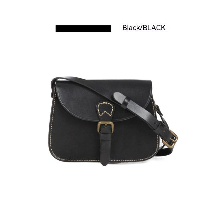 Women's Full Grain Leather Shoulder Bag in Black | Confetti Living