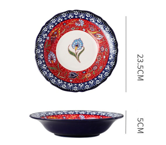 Bohemiam Glazed Ceramic Serving Plates