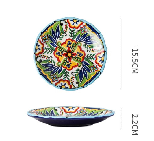 Bohemiam Glazed Ceramic Serving Plates