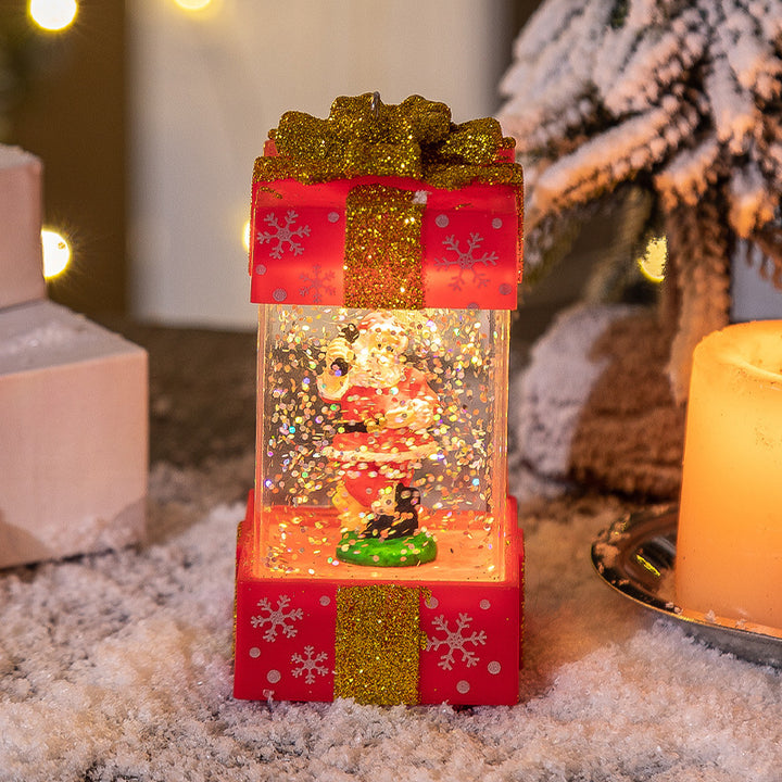 Christmas Decorations Crystal Gift Box Lights showing Santa | Confetti Living