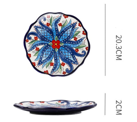 Bohemiam Glazed Ceramic Serving Plates