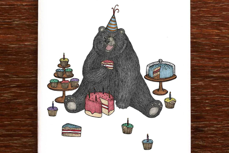 Card - The Bear who Loves Cake Greeting Card | Confetti Living