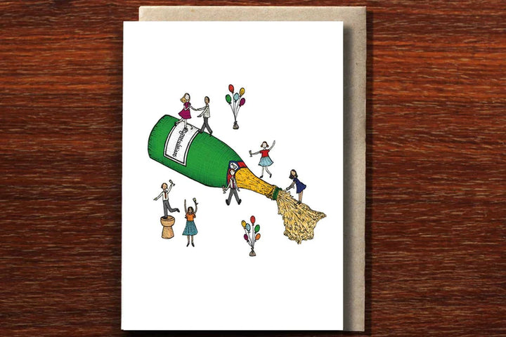 Card - Congratulations Champagne Party Greeting Card | Confetti Living