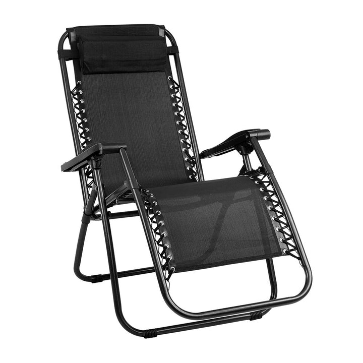 Gardeon Outdoor Portable Recliner in Black | Confetti Living