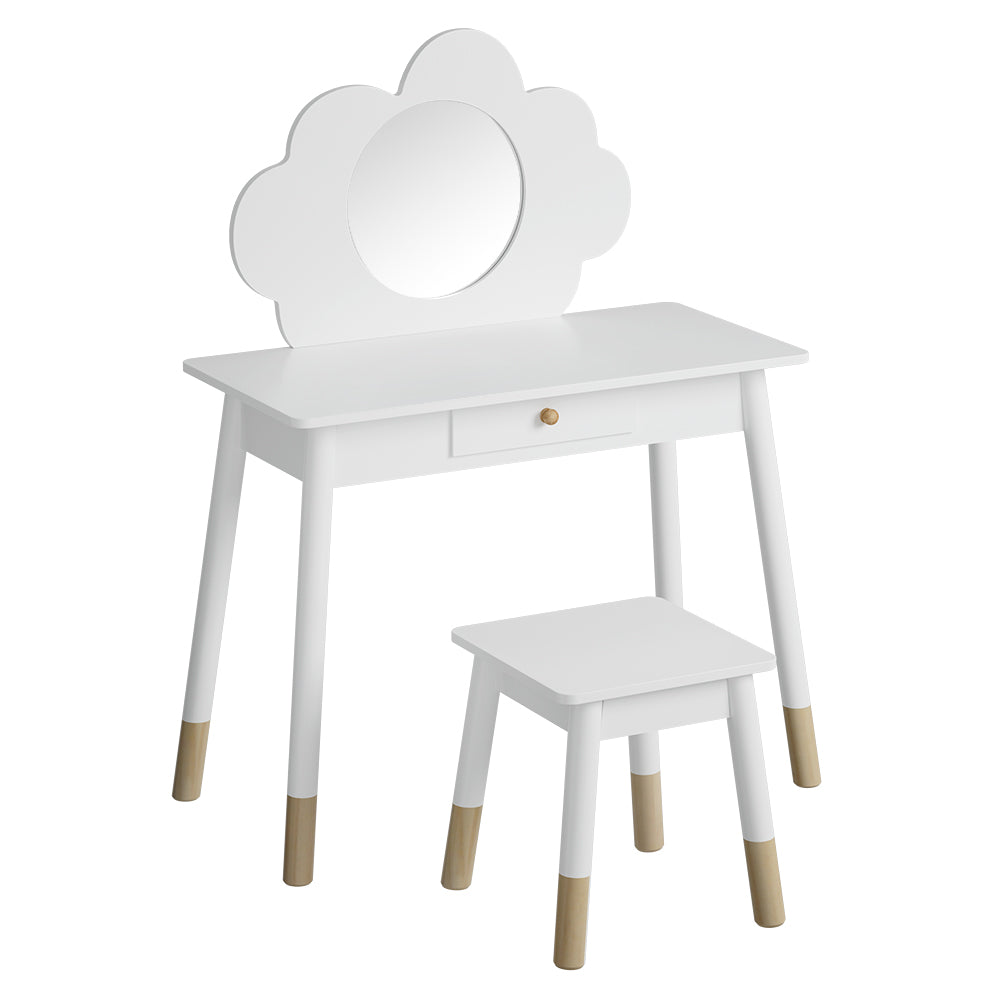 Keezi Kids Vanity Makeup Dressing Table and Chair Set with Cloud Mirror | Confetti Living