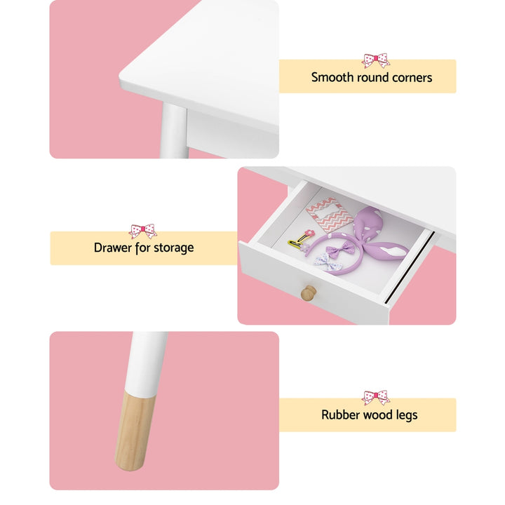 Keezi Kids Vanity Makeup Dressing Table and Chair Set with Cloud Mirror | Confetti Living