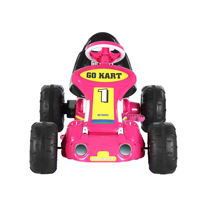 Rigo Kids Pedal Go Kart Ride On Toys Racing Car Plastic Tyre Pink | Confetti Living